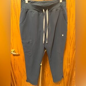 FIGS Technical Collection Women's Kade Scrub Pants Size‎ L Navy Blue Drawstring